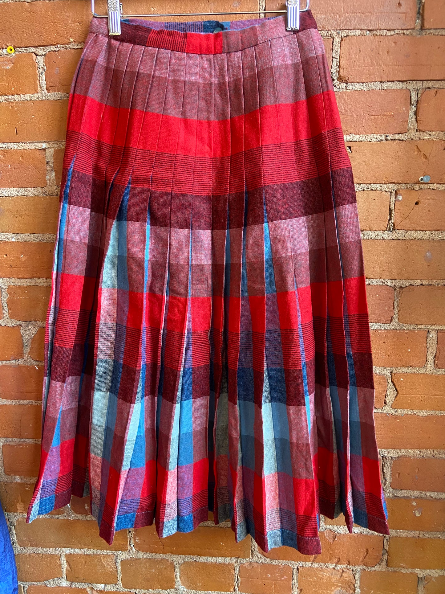 Wool Reversible Pleated Skirt
