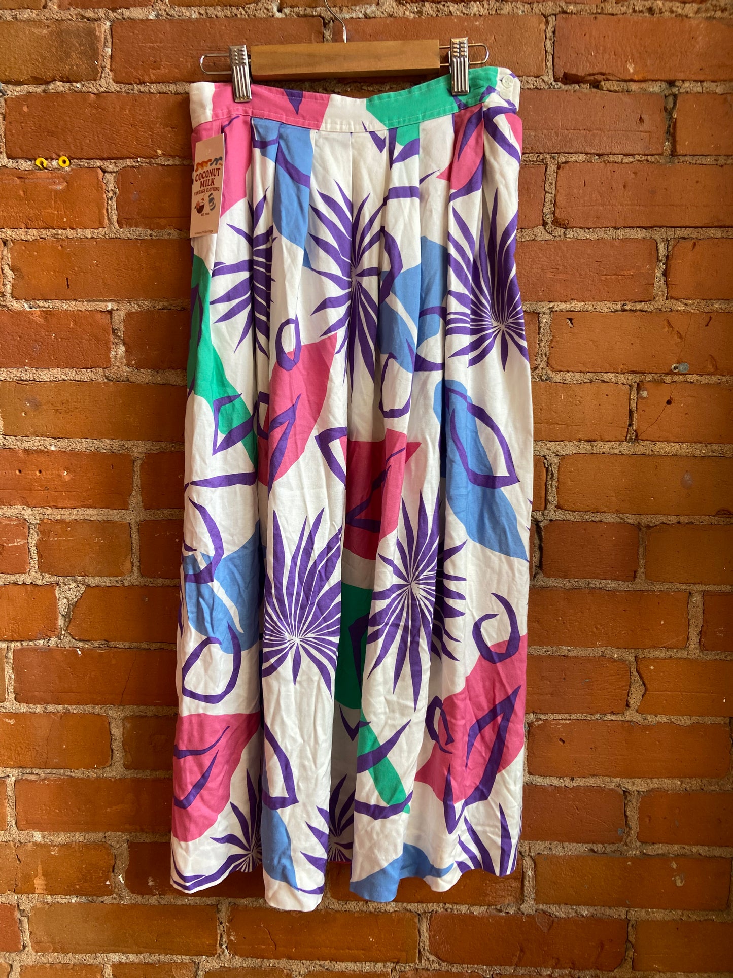90s Printed Pleated Skirt
