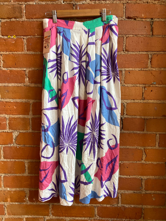 90s Printed Pleated Skirt