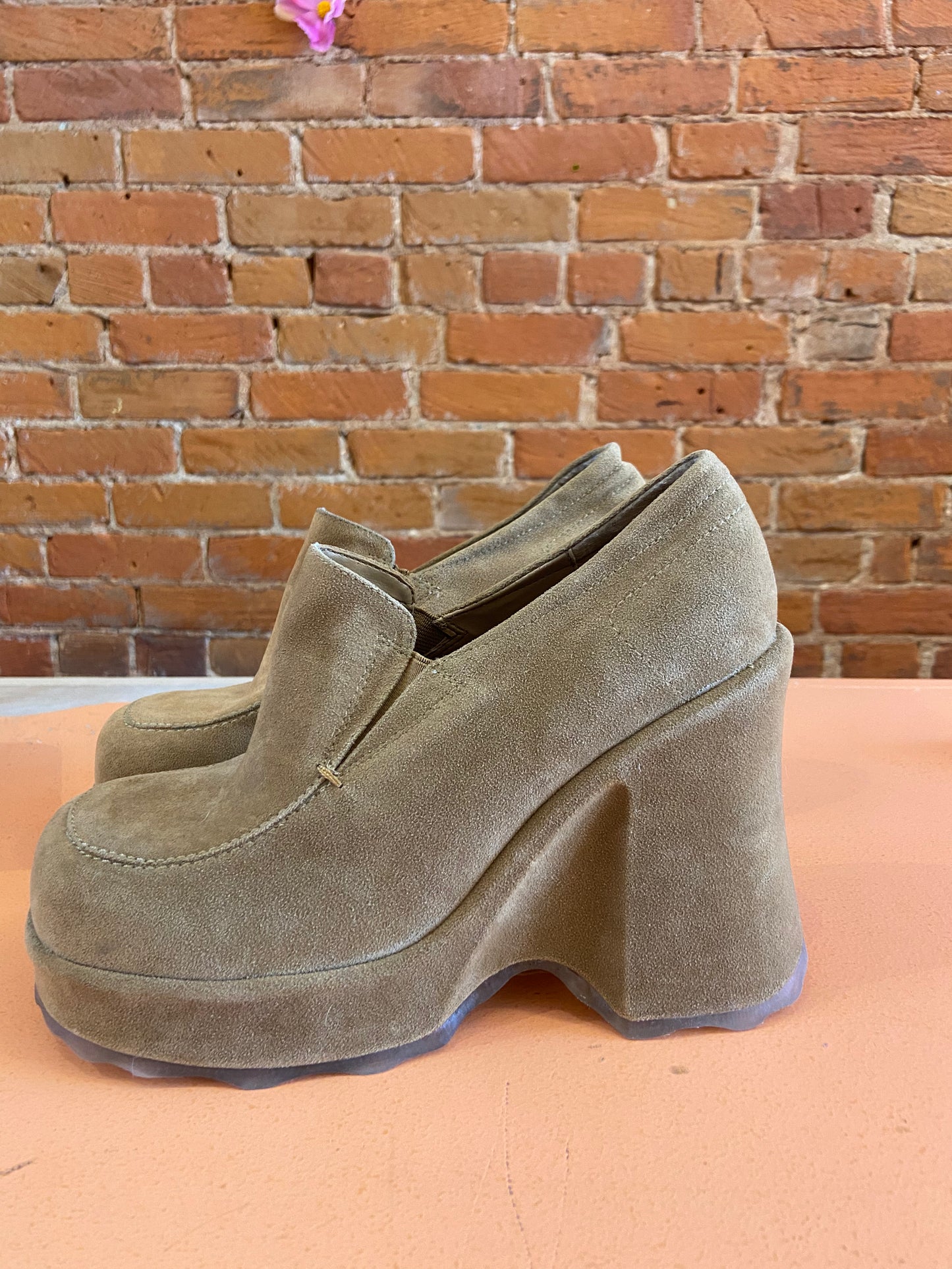 90s Suede Wedge Bootie