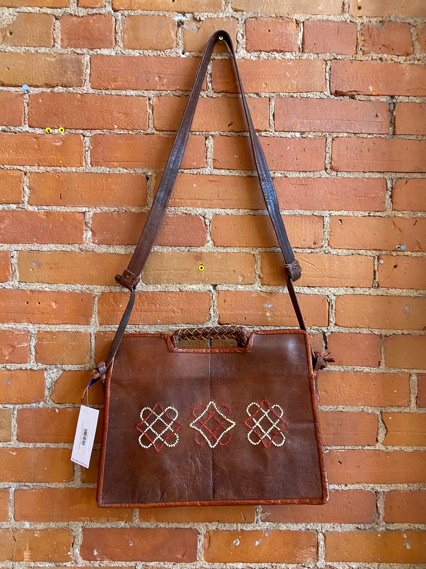 Handmade, Leather and Beaded Bag