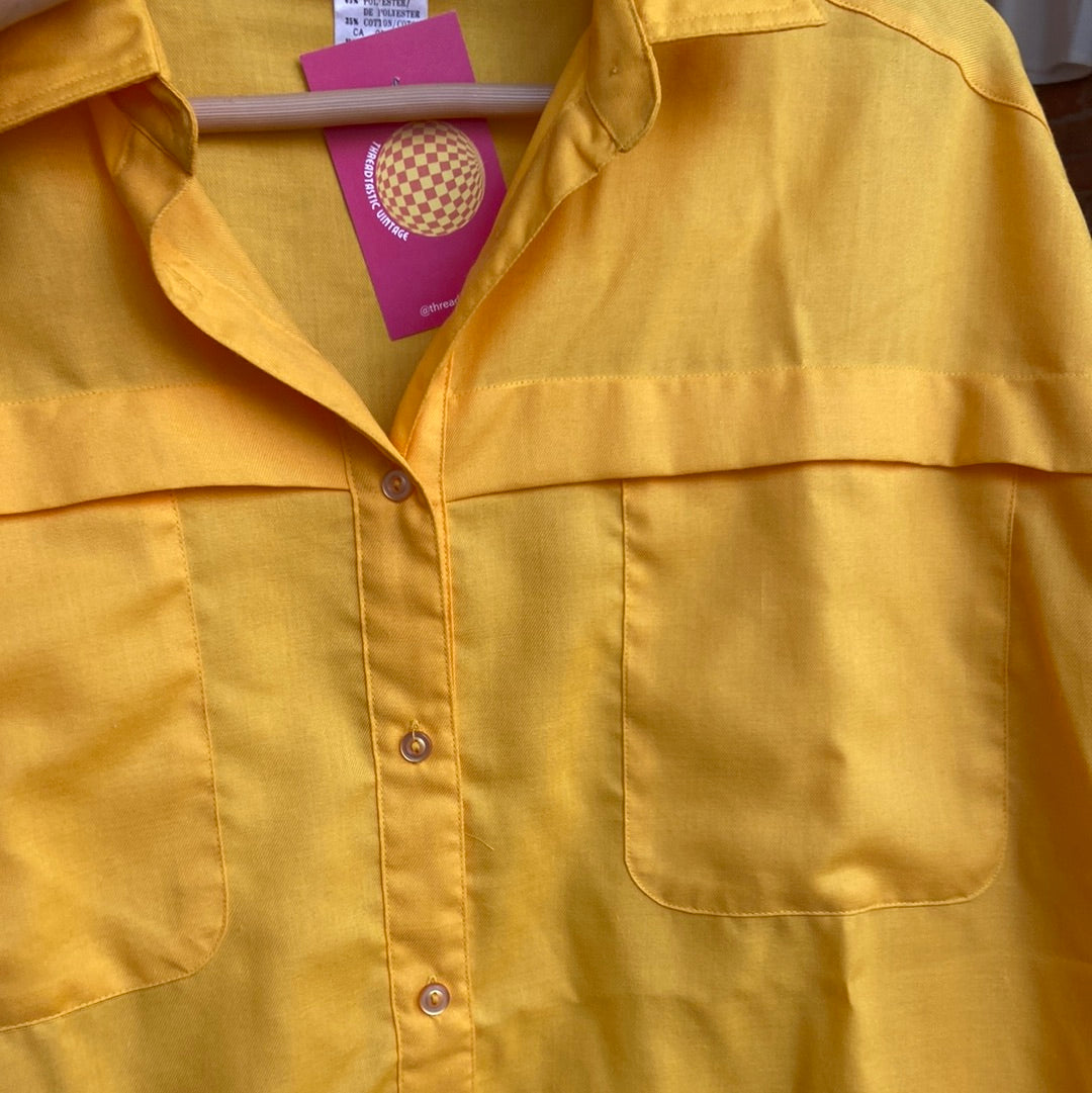 1980s Impromptu Golden Yellow Button Down Shirt