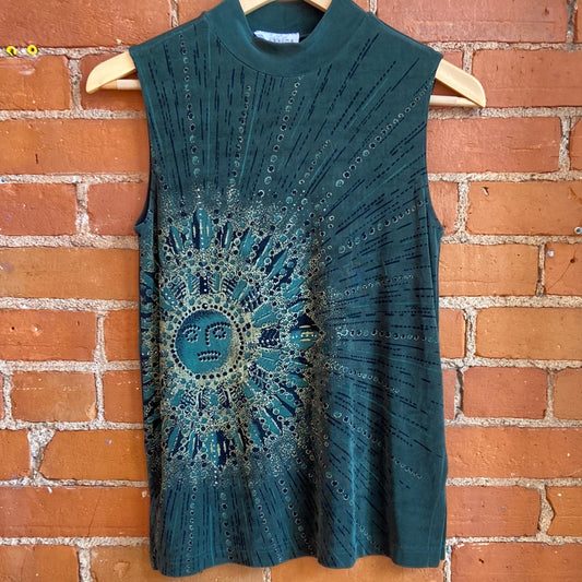 Slinky Green Celestial Mockneck Tank