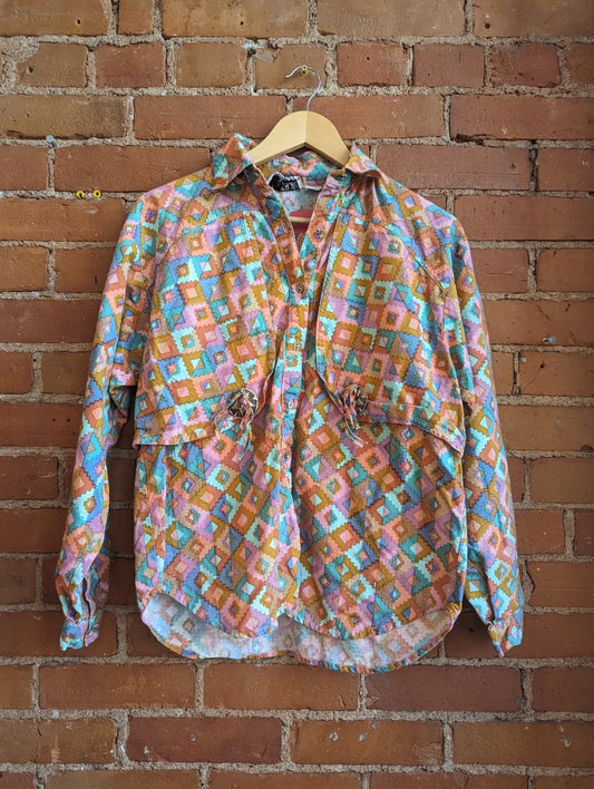 1980s Mine and Bill's Outfitters Western Style Button Up With Conchos