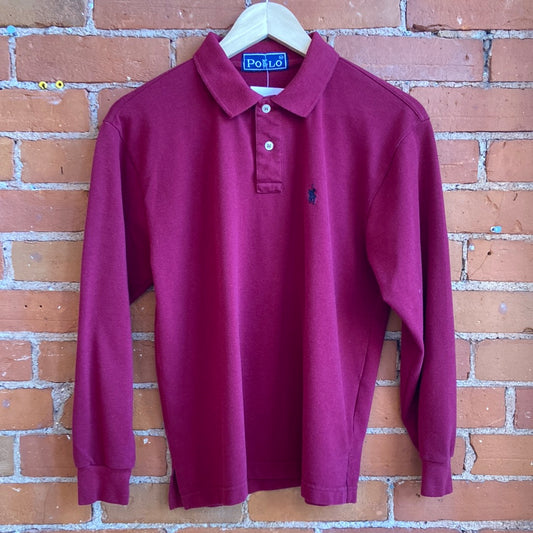 Burgundy Long-Sleeve Polo