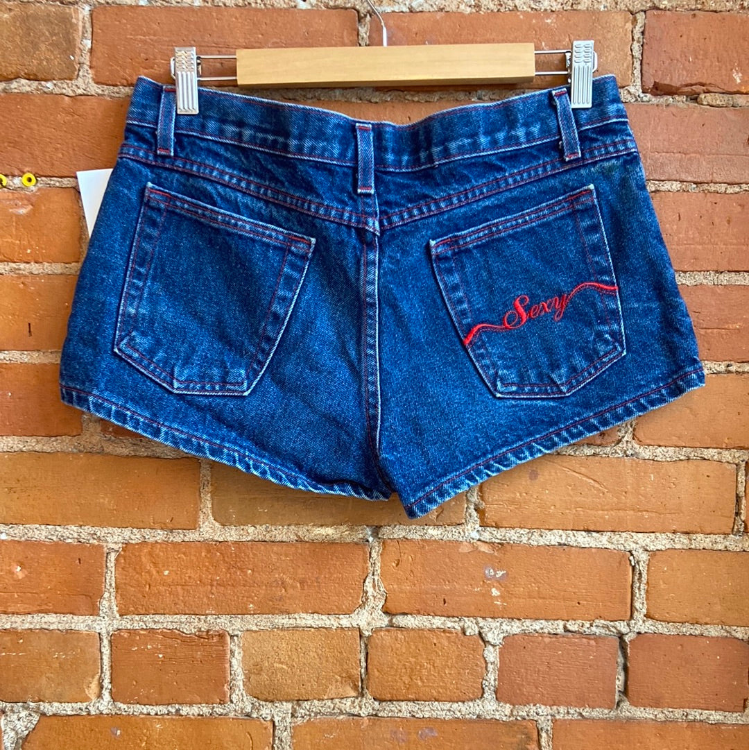Stone 'Sexy' Low Waist Denim Shorts