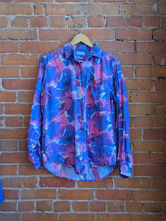 1980s Karuba 100% Silk Button Down Shirt