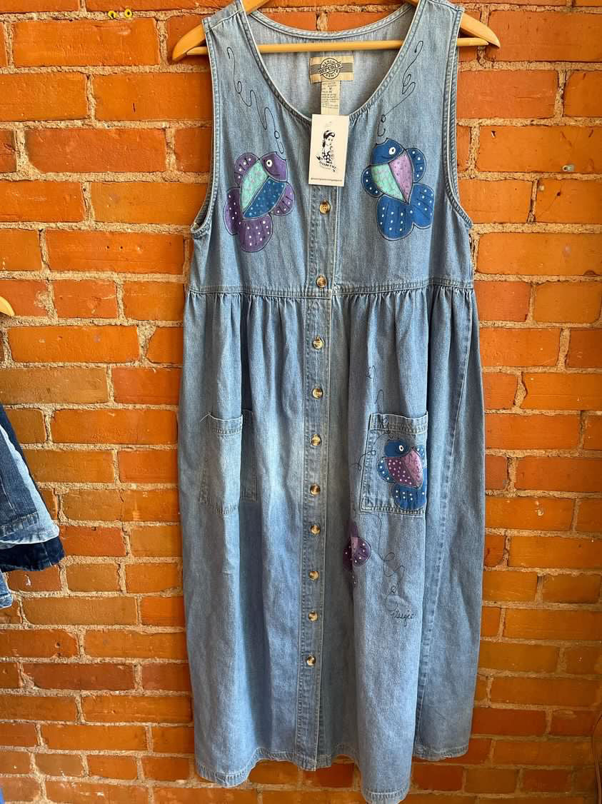 90s denim dress 90's Denim Hand Painted Fish Dress – The Neighbourhood Vintage Store