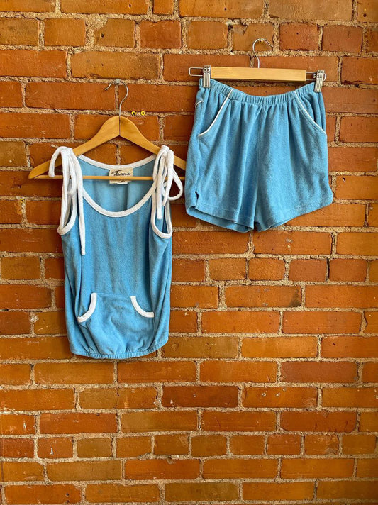 70’s Terry Cloth Baby Blue 2 Piece Set