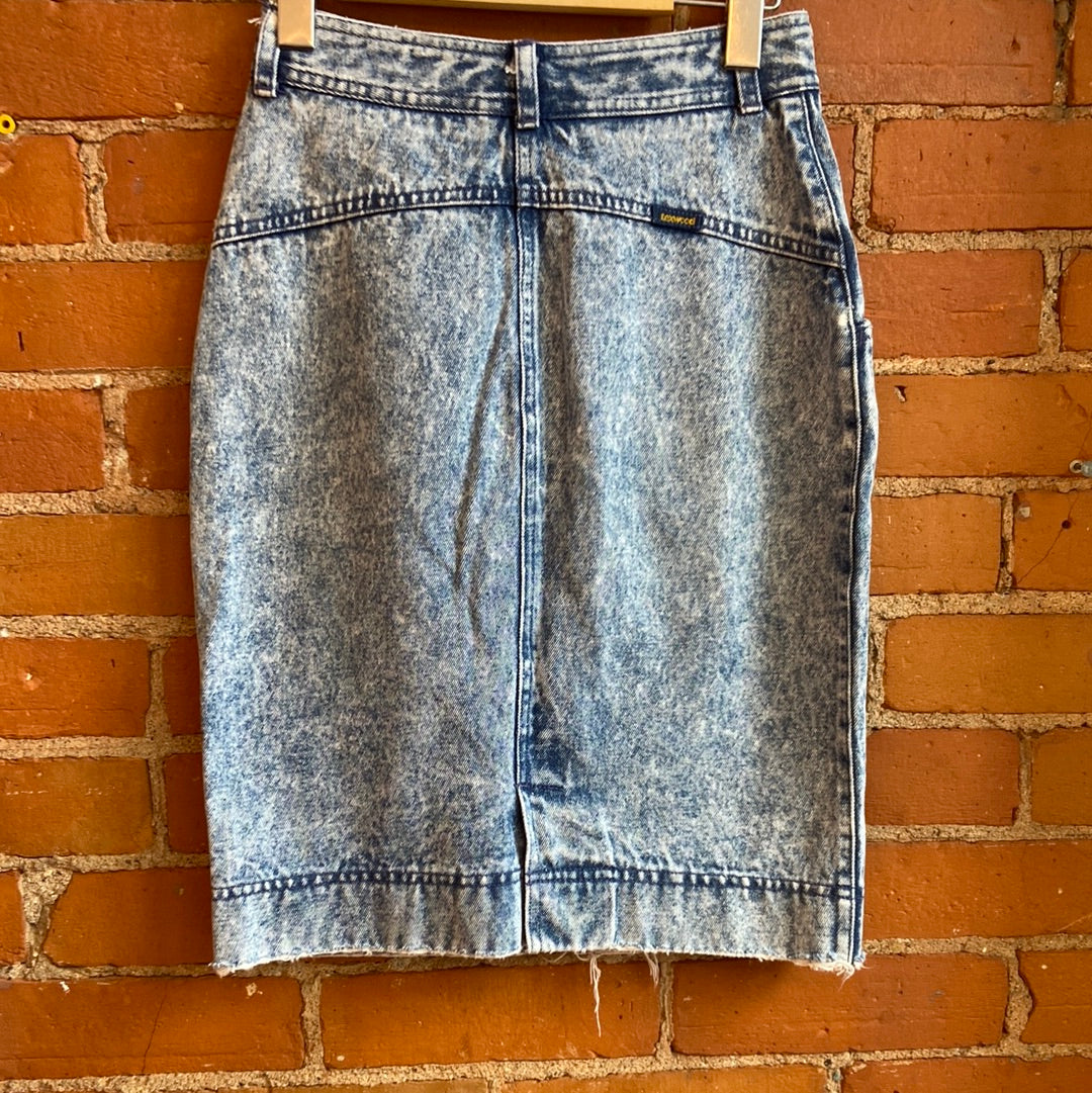 Acid Wash Belted Skirt