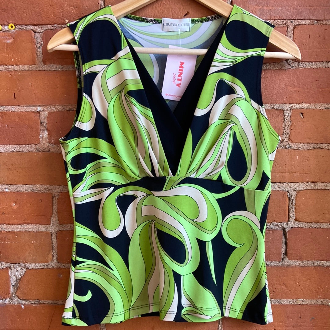 Green Y2K Pucci-esque Top