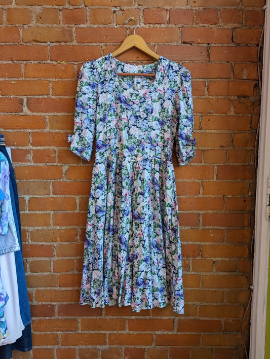 1980s Petites by Nu-Mode Floral Dress