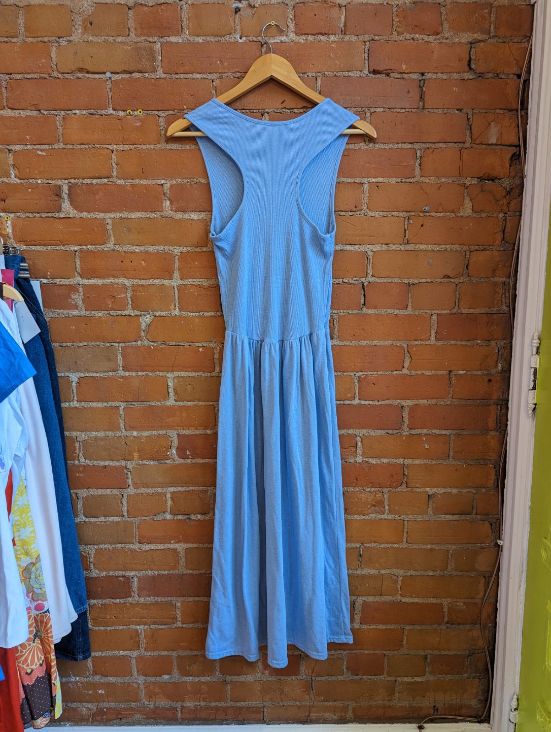 1970s Blue Maxi Dress
