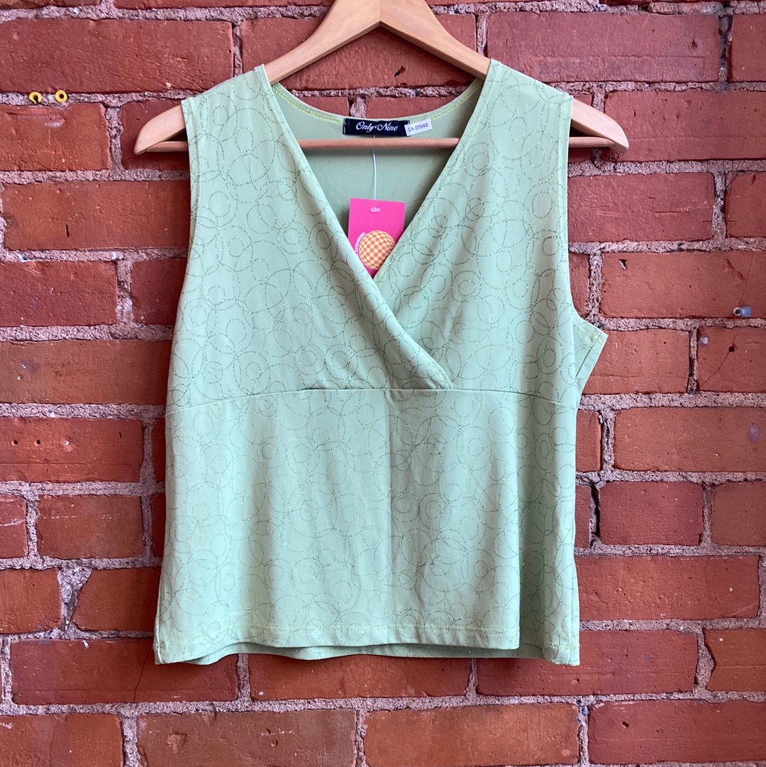 1990s Only Nine Green Sparkly Tank