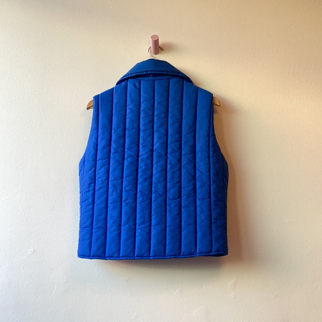 70’s Blue Striped Puffer Vest