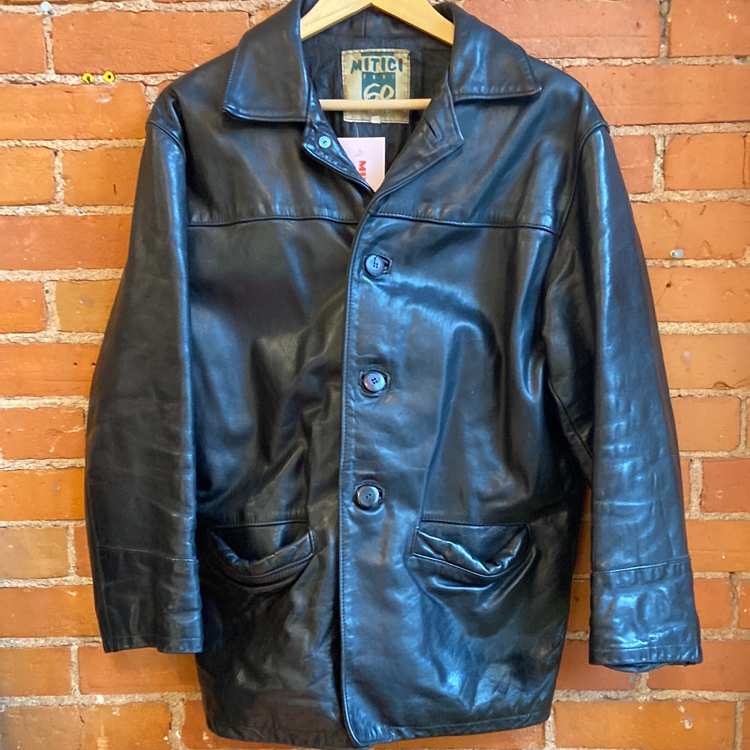 Lined Black Leather Jacket