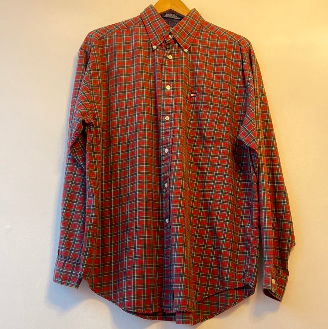 Tommy Hilfiger Red/Green Plaid Button-Down