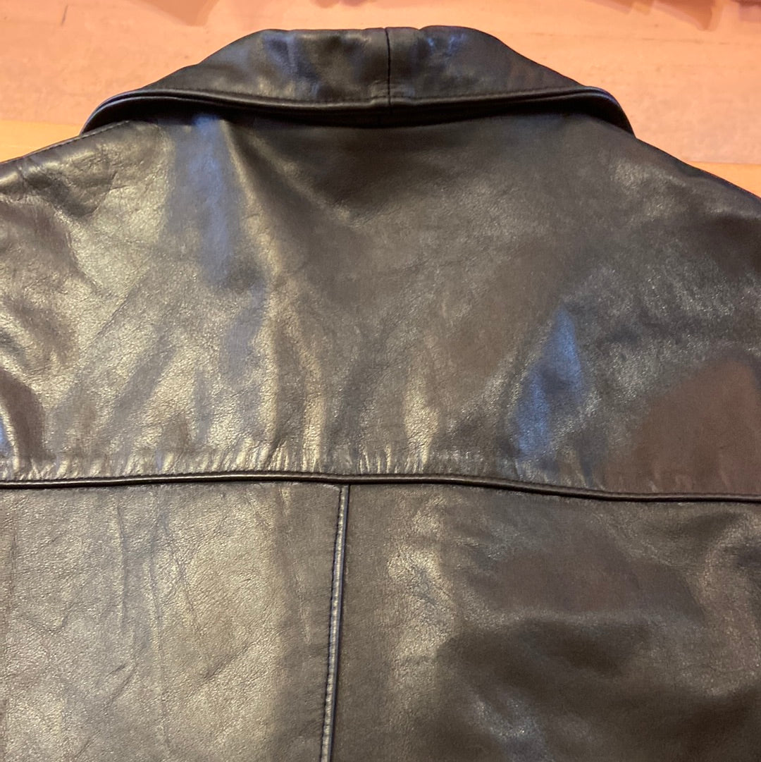 Lined Black Leather Jacket