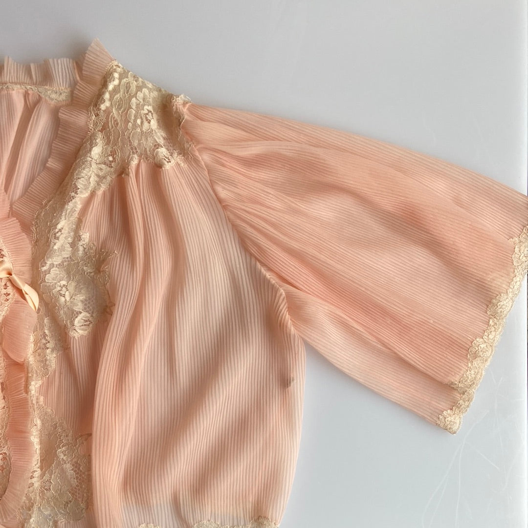 Incredible 60’s Pleated Pink Bed Jacket