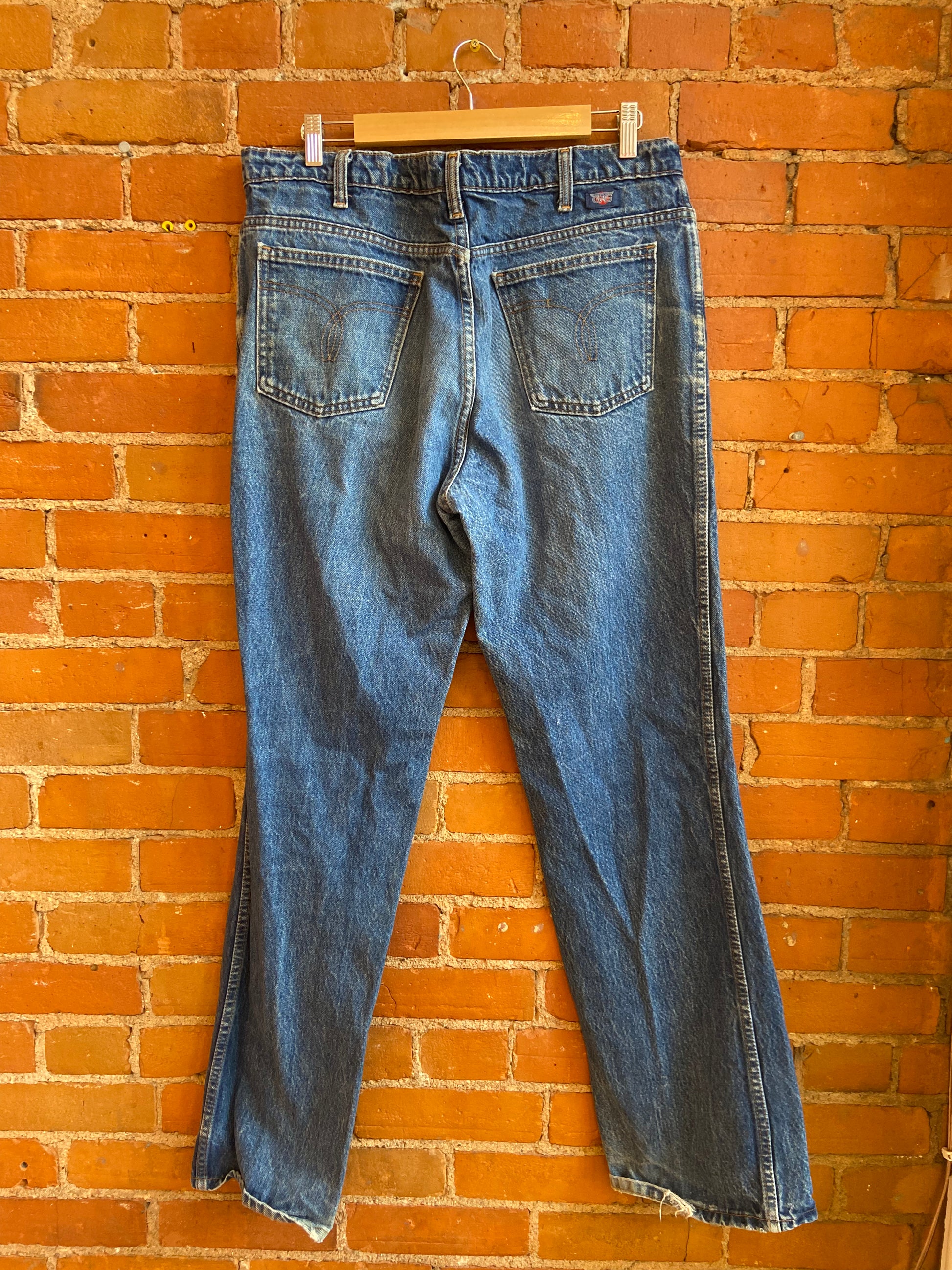 Vintage GWG Jeans / Light Wash Denim Flare High waisted Pants / 30