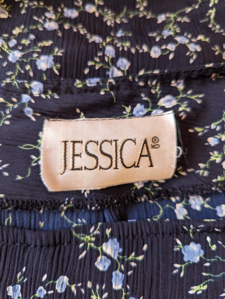 1990s Jessica Blue Floral Skort