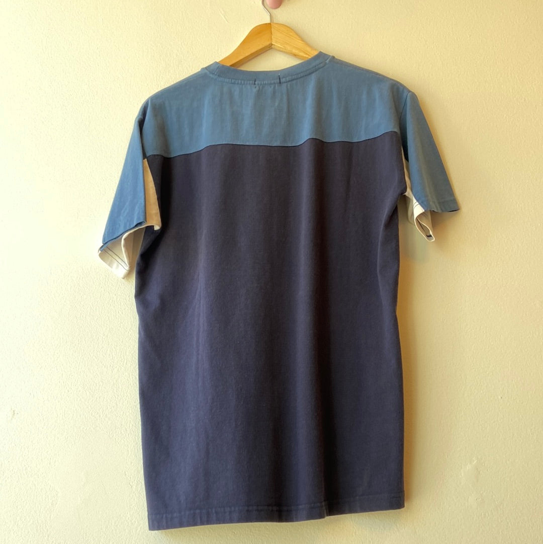 Blue Colour block T-Shirt