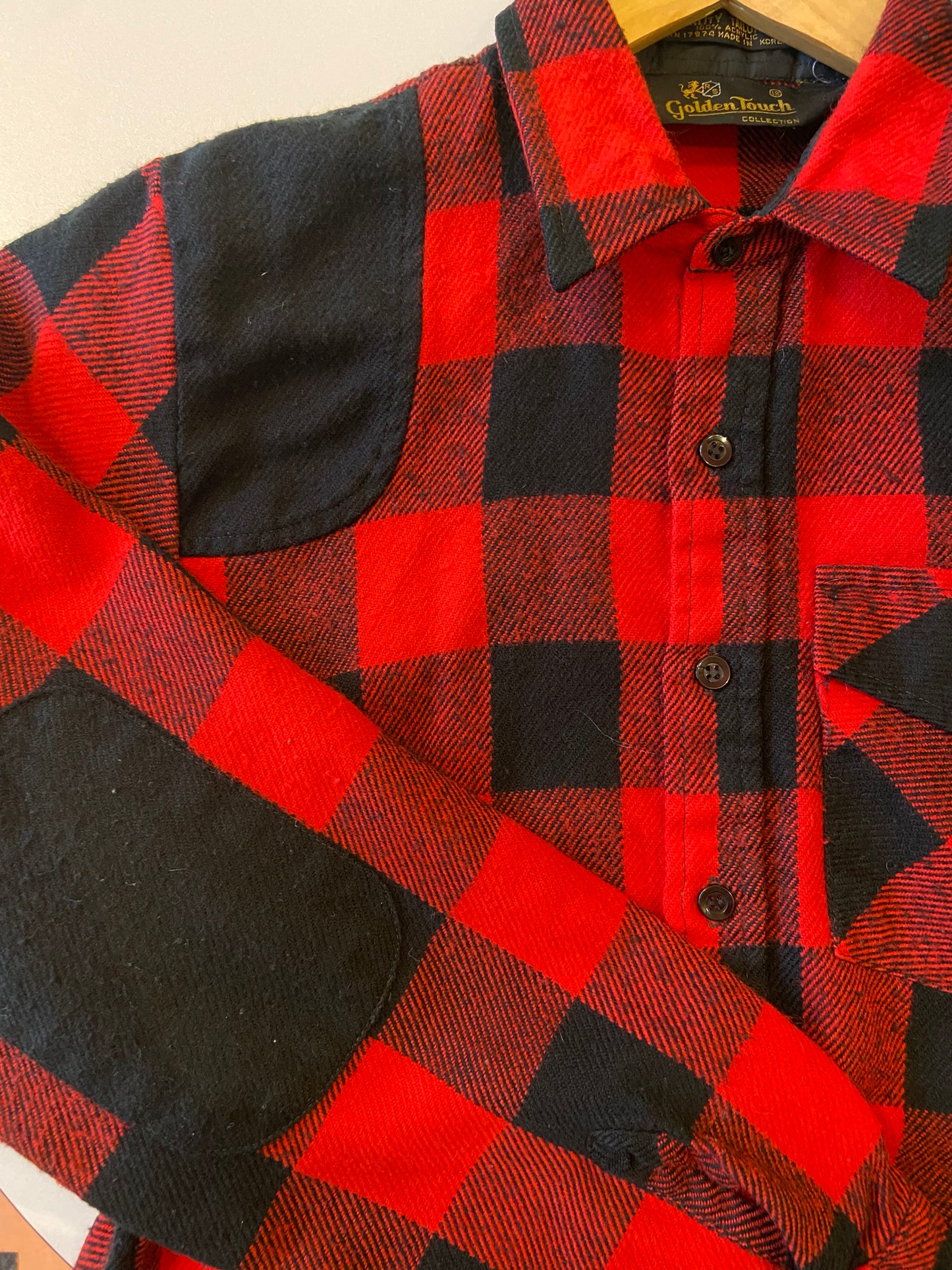 Red Buffalo Plaid Button-Up With Elbow Patches