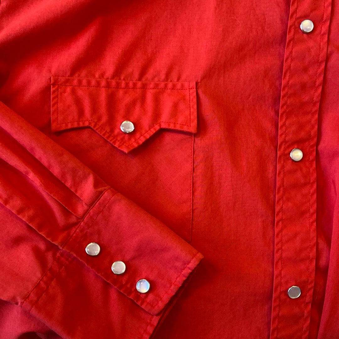 Cherry Red Pearl Snap Western Shirt