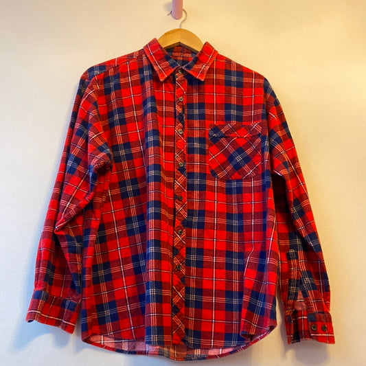 Red/Blue Plaid Flannel Shirt