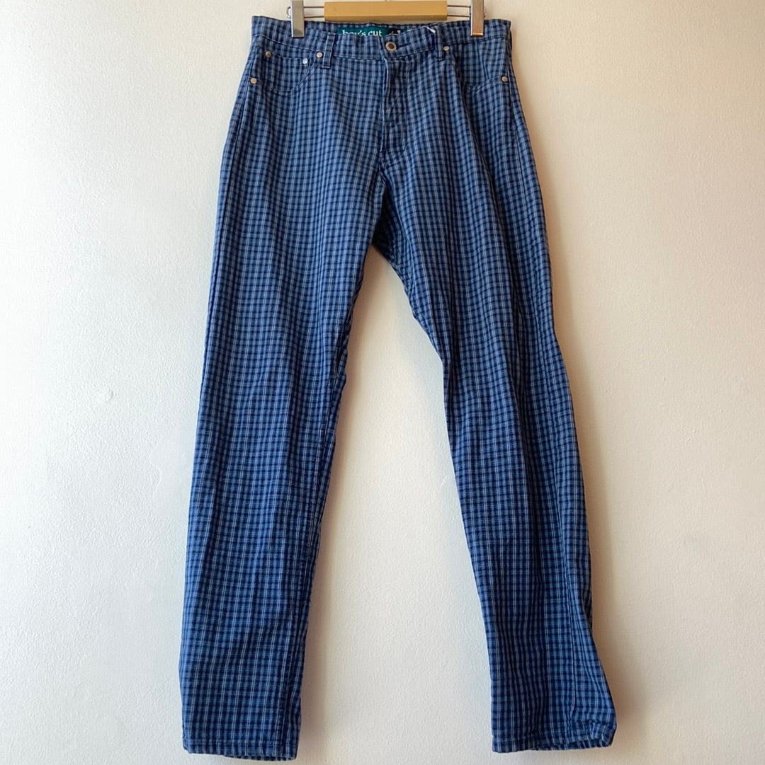 Levi's Silvertab Blue Plaid Button-Fly Pants