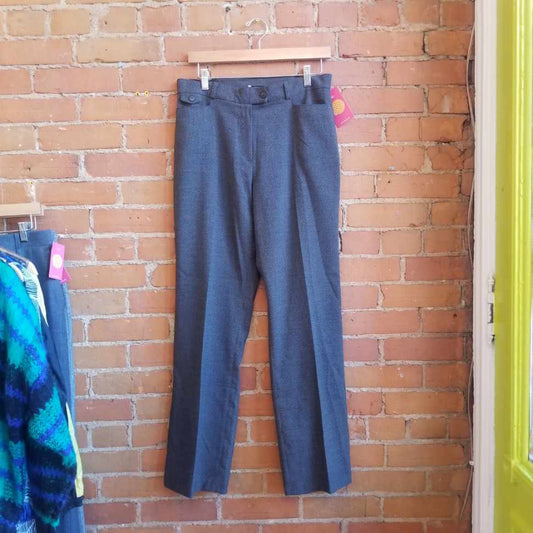 1990s Stefi Lara Grey Straight Leg Dress Pants