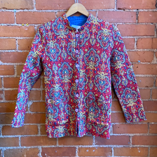 Paisley Printed Reversible Quilted Coat