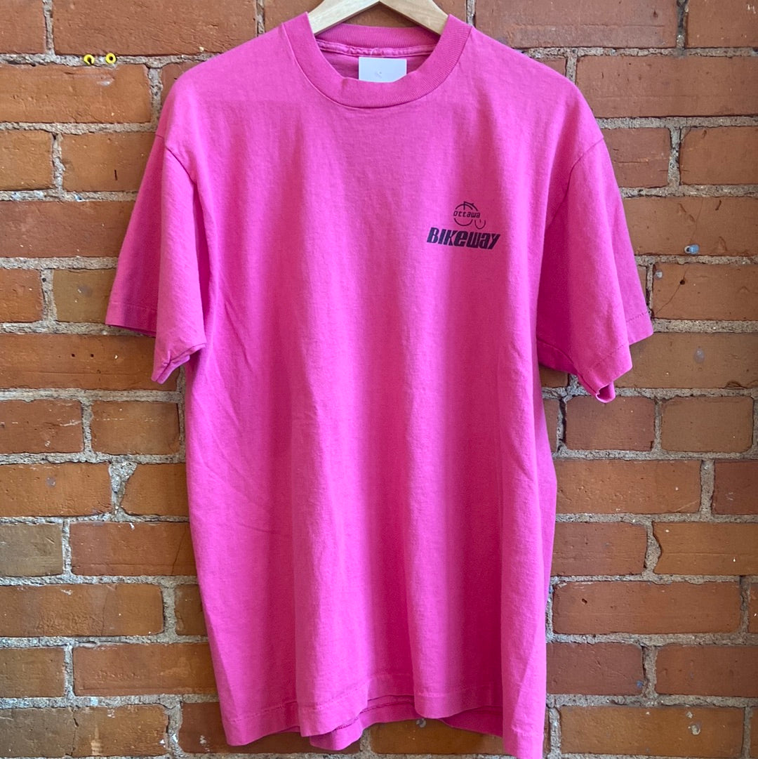 Pink Single Stitch Bikeway T-Shirt