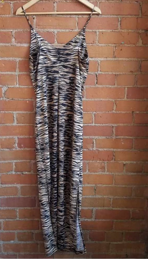 1990s Timing Tiger Print Maxi Dress