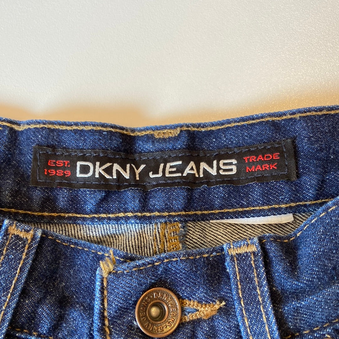 1990s DKNY Dark Wash Button Fly Jeans