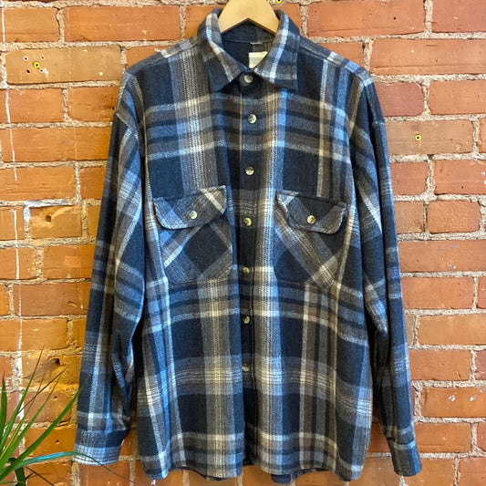 Neutral Wool Plaid Shacket