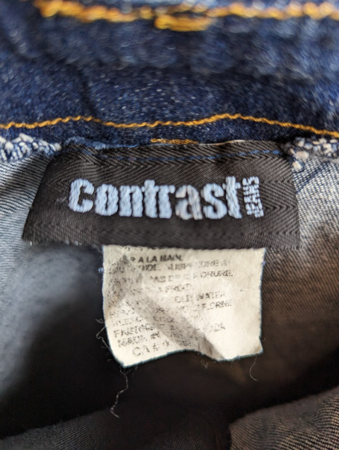 1990s Contrast Jeans Denim Maxi Skirt