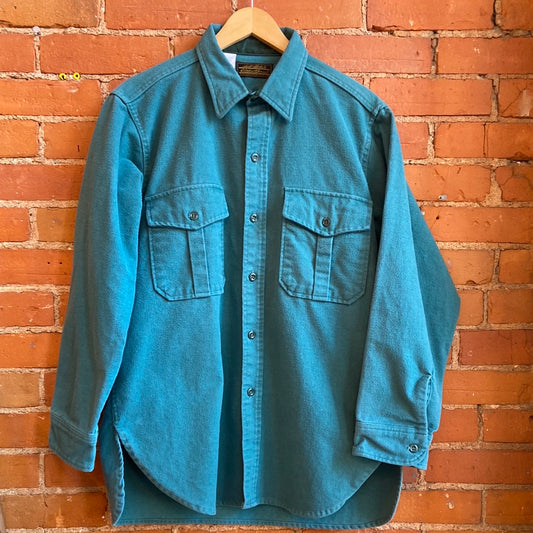 Eddie Bauer Teal Chamois Button-Up