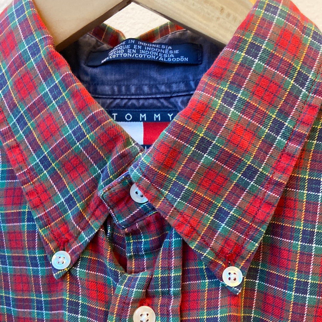 Tommy Hilfiger Red/Green Plaid Button-Down