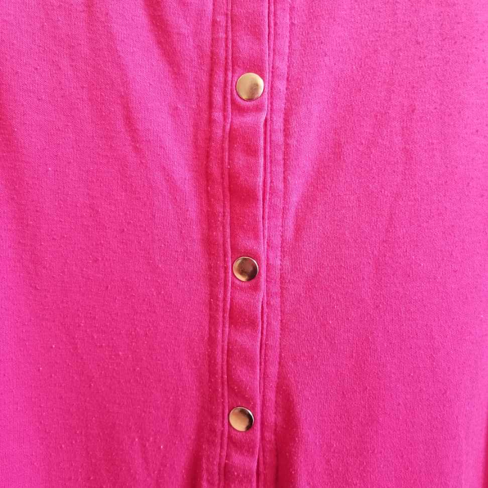 1980s Dark Pink Button Front Jumpsuit