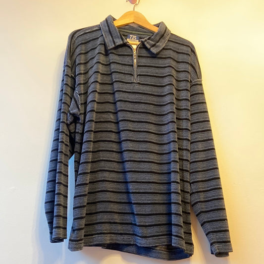 Striped Velour 90’s 1/4 Zip