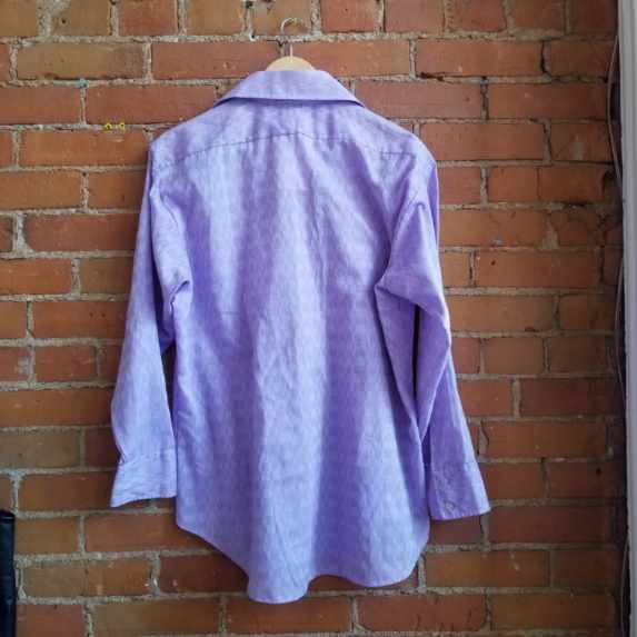 1970s Van Heusen Purple Button Down Shirt With Dagger Collar