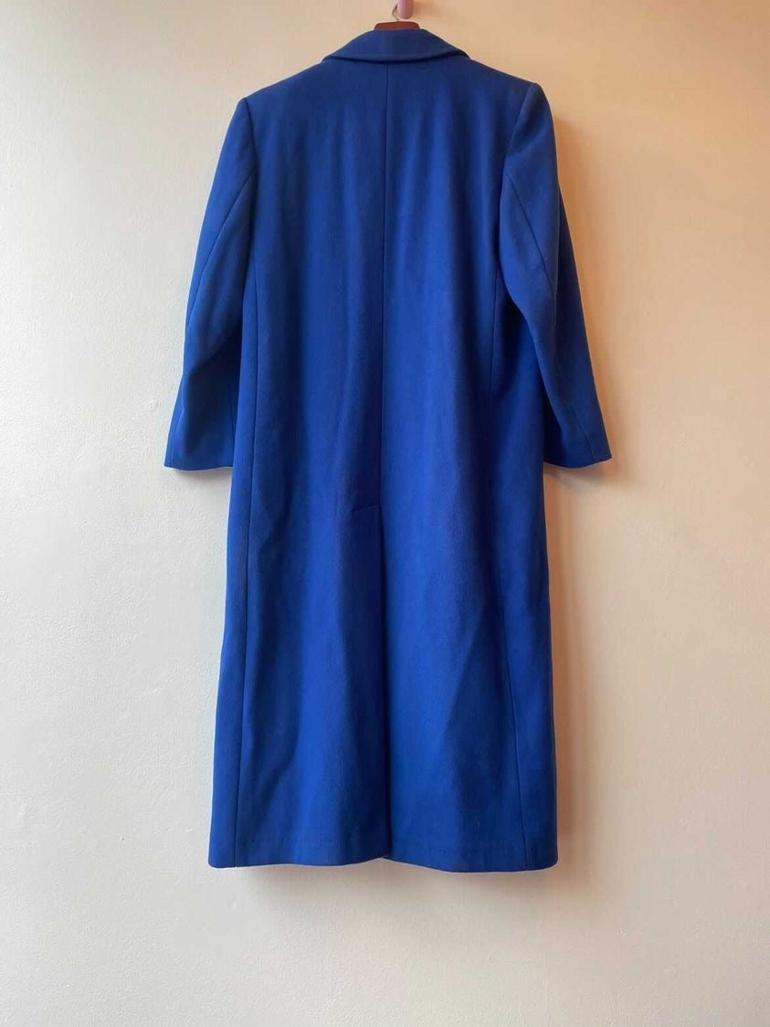 Wool Cobalt Blue Lined Coat