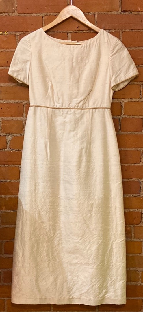 60’s Cream Raw Silk Dress