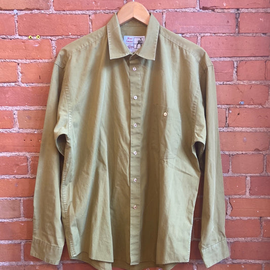 90's Olive Green Button-Up
