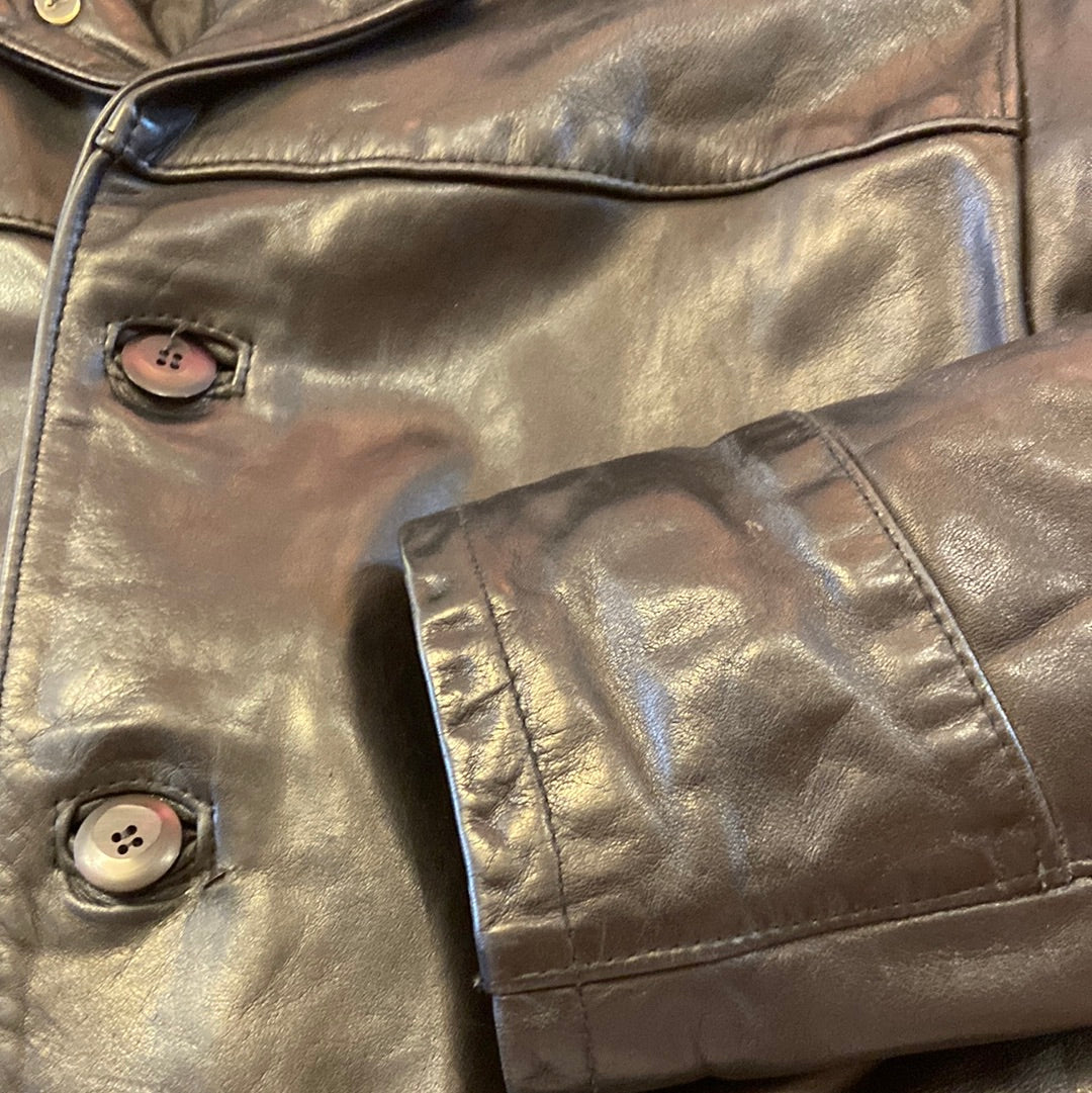 Lined Black Leather Jacket