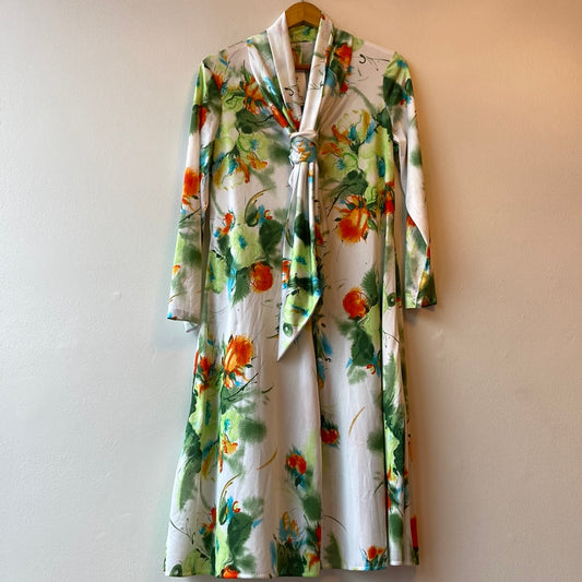 70’s floral abstract print dress