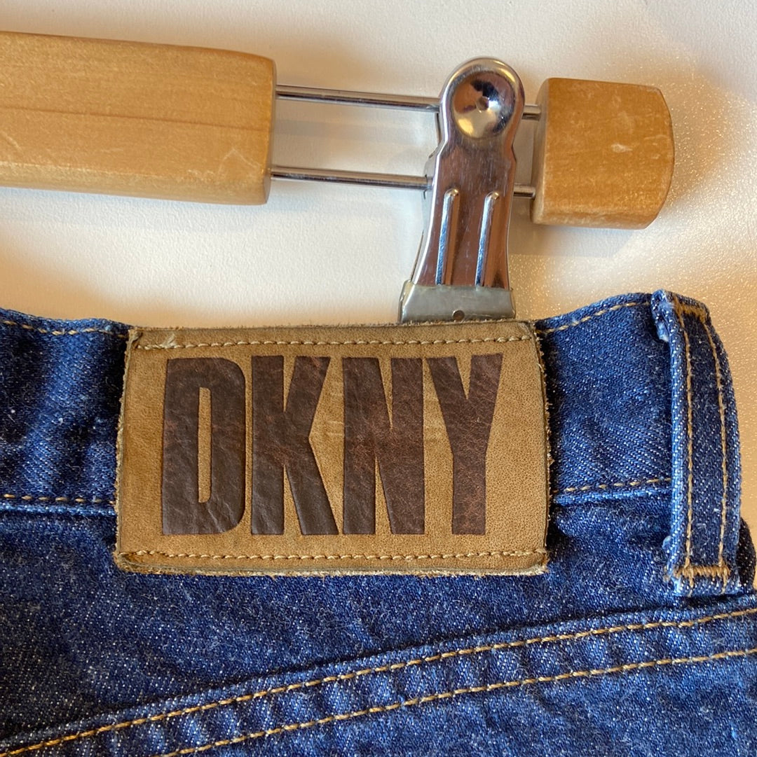 1990s DKNY Dark Wash Button Fly Jeans