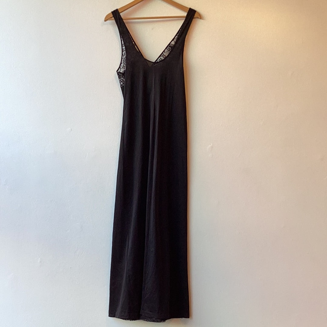 Black Maxi Lace Slip Dress