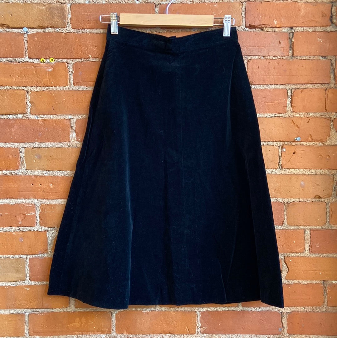 1970s Velvet Midi Skirt